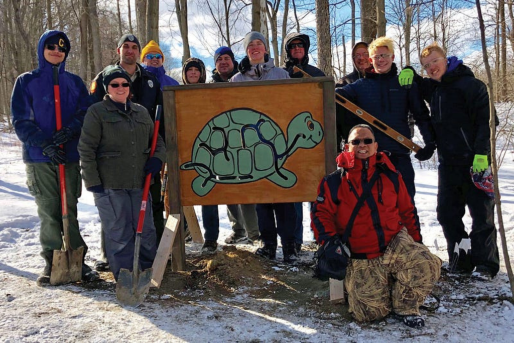 Boy Scouts Troop 382 Created A Tracing Turtle For Liberty Park’s Nature Play Area