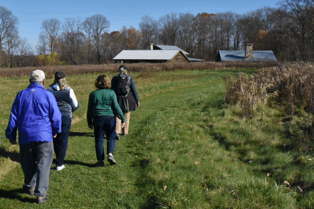 interpretive naturalist leads a hike along Bluebird Trail