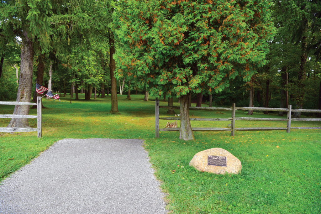 Entrance to Summit County Home Cemetery at Tallmadge Meadows Area in Munroe Falls Metro Park