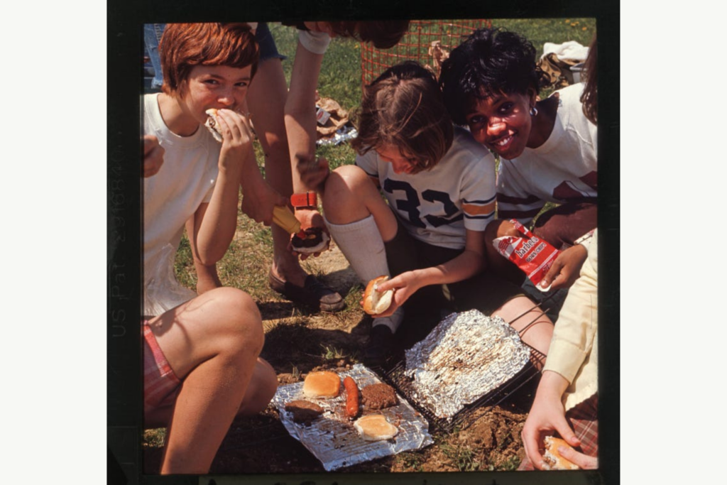 Scouts try their hand at grilling in this 1969 snapshot from Goodyear Heights Metro Park