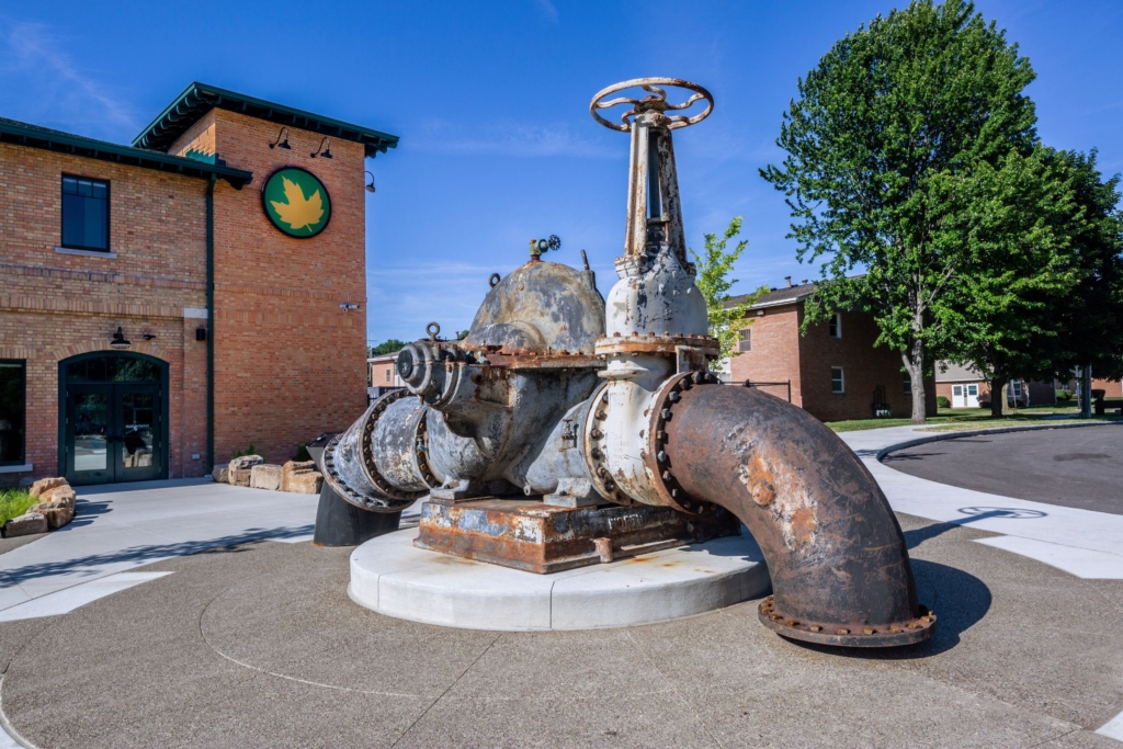 former pump in front of what is now Summit Lake Nature Center