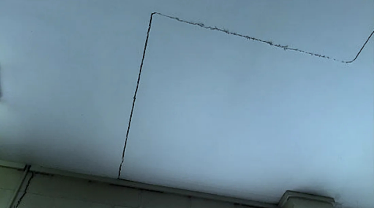 Interior Ceiling Crack At Current Maintenance Facility